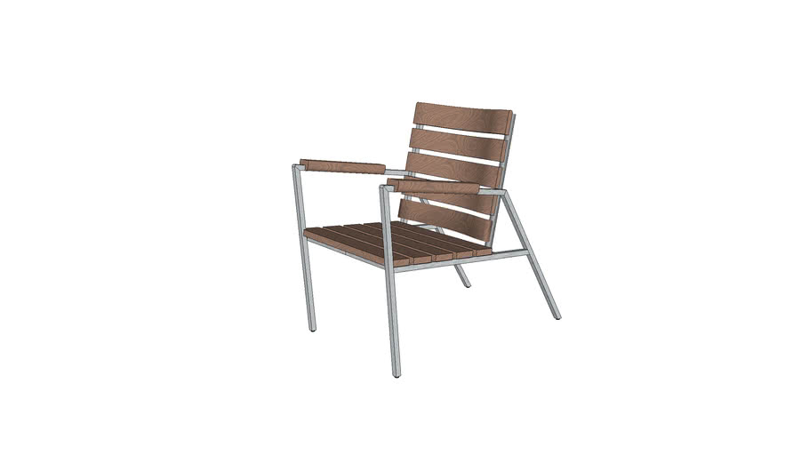 garden chair (metal&wood) 3D Warehouse