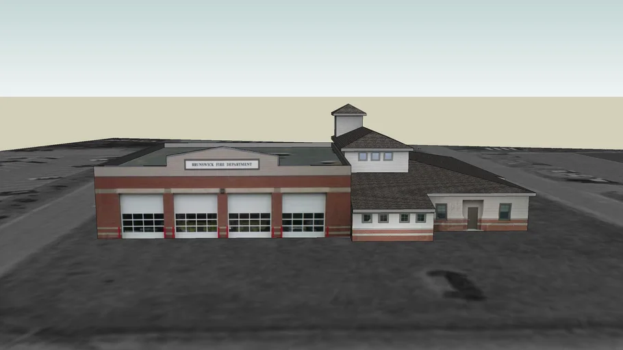 Cook's Corner Fire Station - Contruction finished after base Google Earth Imagery