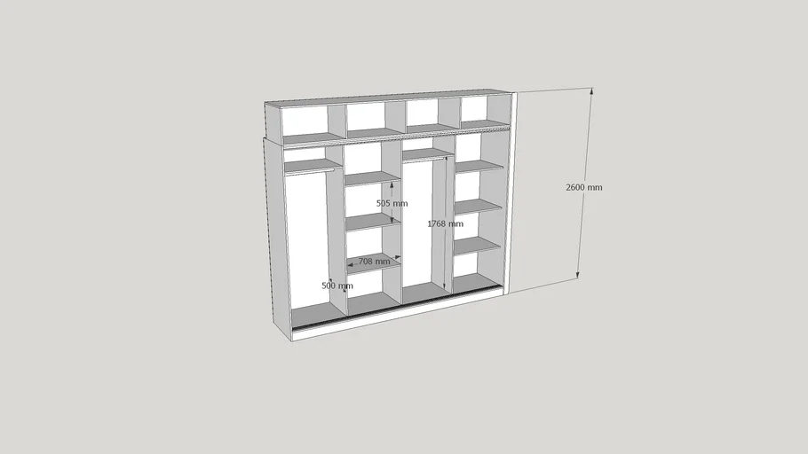 Шкаф купе в sketchup