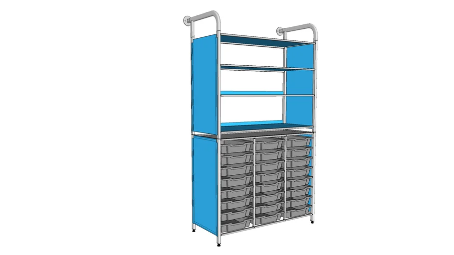 Gratnells Callero Combination Wall Storage Unit - Trays and Shelves
