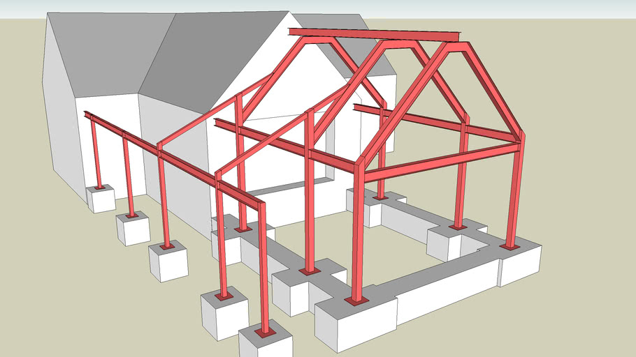 Steelwork for house extension 3D Warehouse