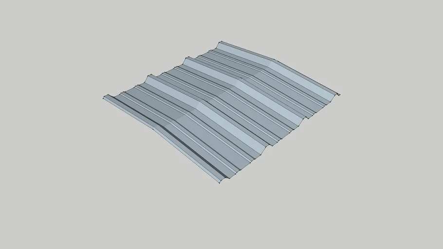 PBR Metal Sheeting Die-Formed Ridge Cap 1/12 Pitch | 3D Warehouse