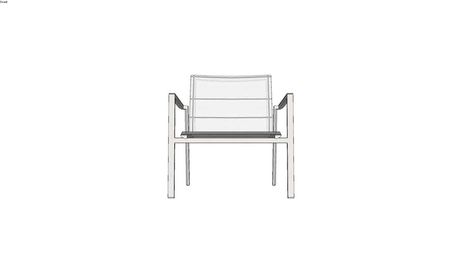 Selecta Lounge Chair with Teak Arms White Aluminium / White Sling 40003