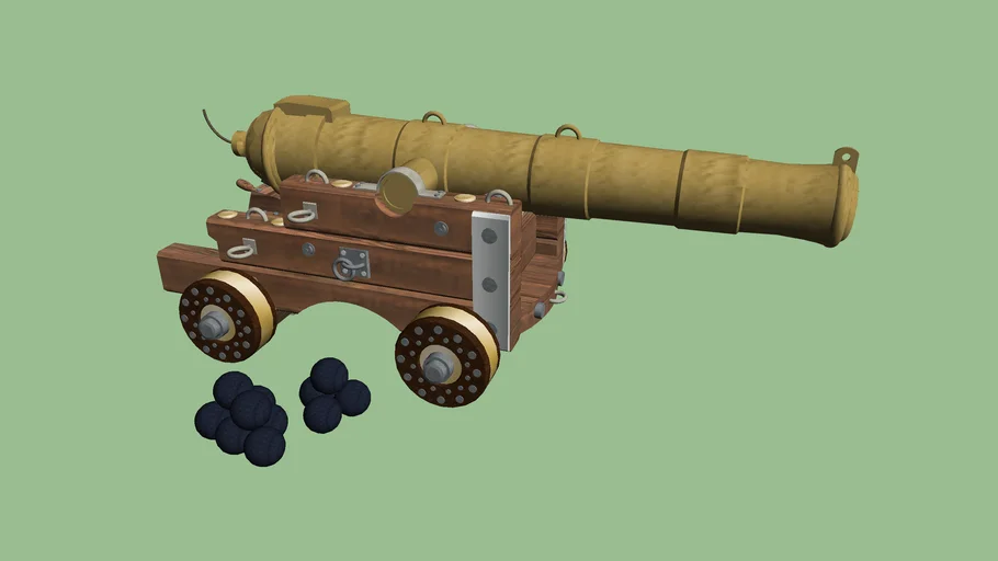 8-pounder naval cannon | 3D Warehouse