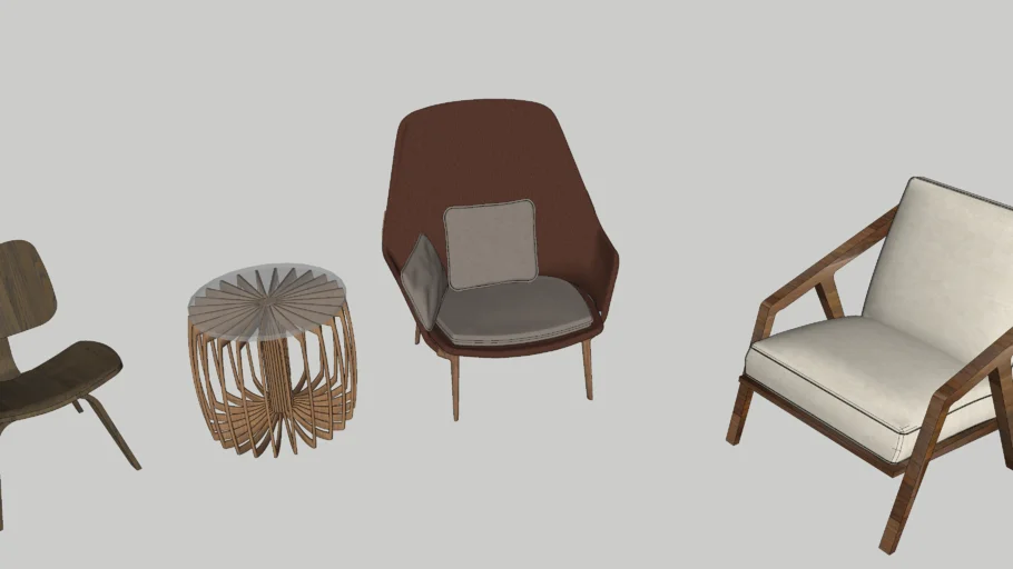 Lounge Chairs and Coffee Table | 3D Warehouse