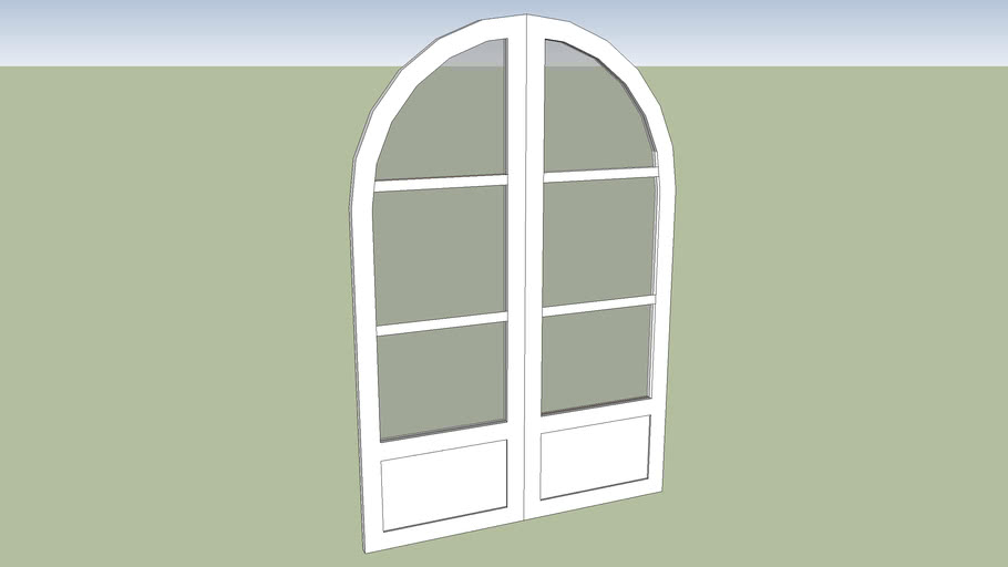 46' x 98' Arched French Door with upper windows 3D Warehouse
