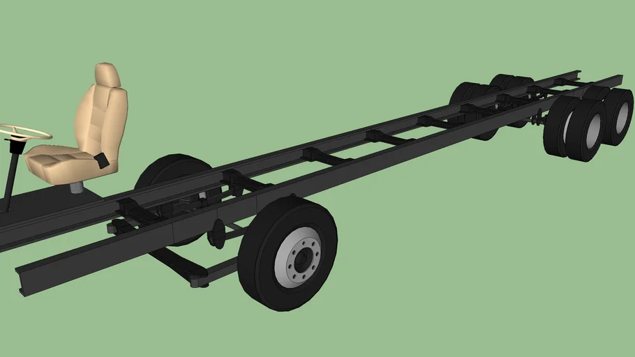 Hino R230 Chassis Triple Axle 3D Warehouse