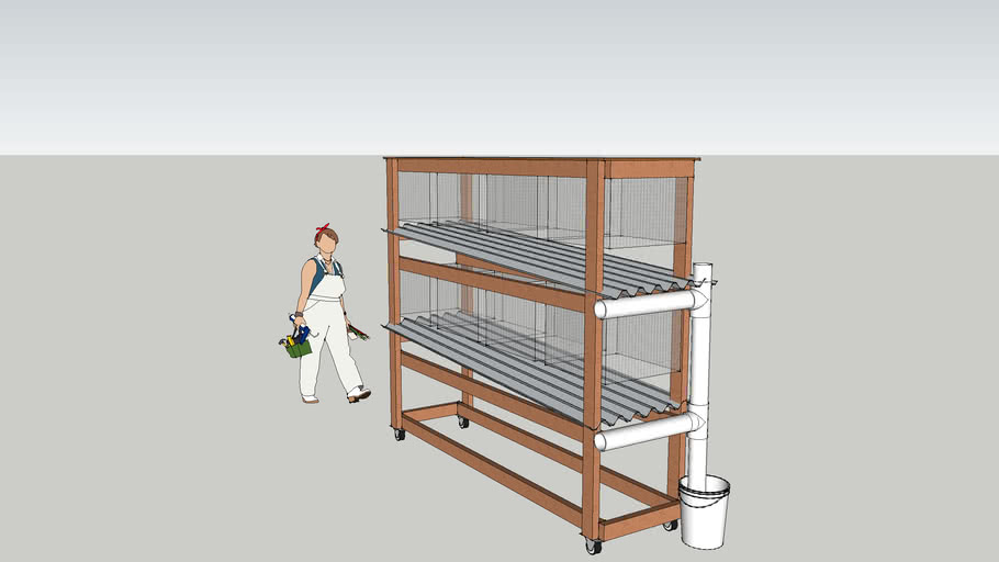 Indoor Rabbit Cage System Easy Clean 3D Warehouse