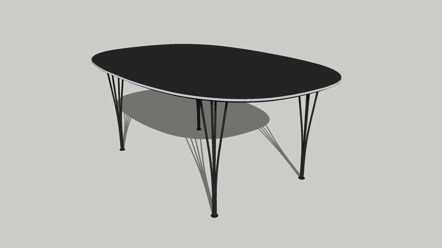 Piet Hein & Bruno Mathsson Super-Elliptical Table | 3D Warehouse