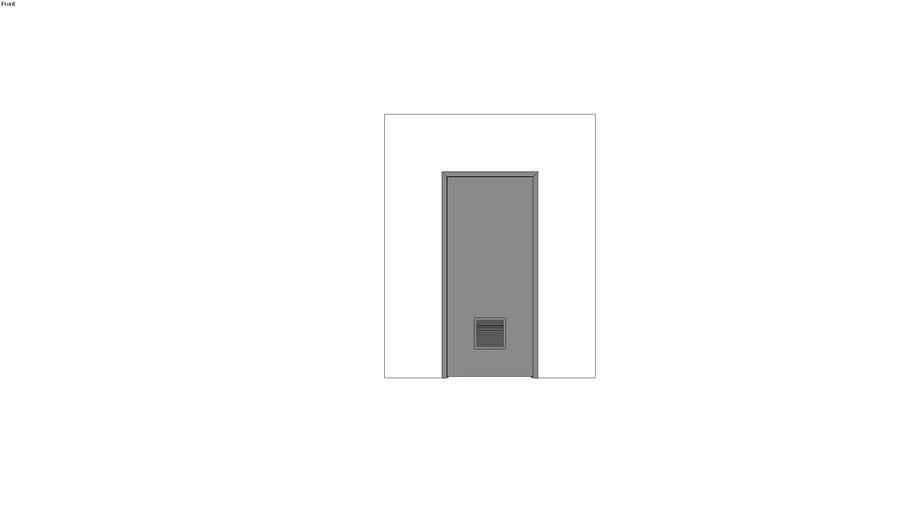 Louvered steel door (3’0” x 7’0”) in steel frame