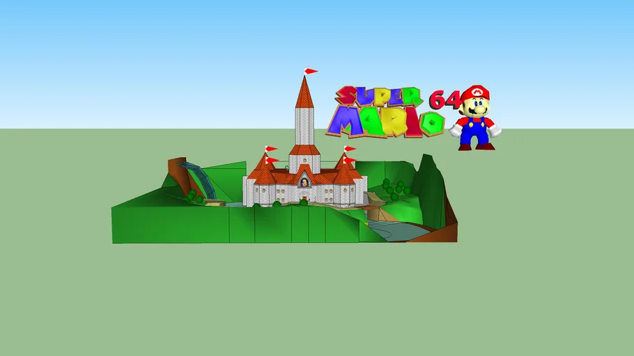 Super Mario 64 castle with interior