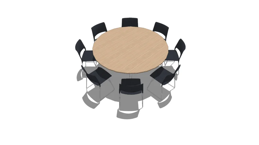 Cafe Table Scenario - Round Table Seating 8 | 3D Warehouse