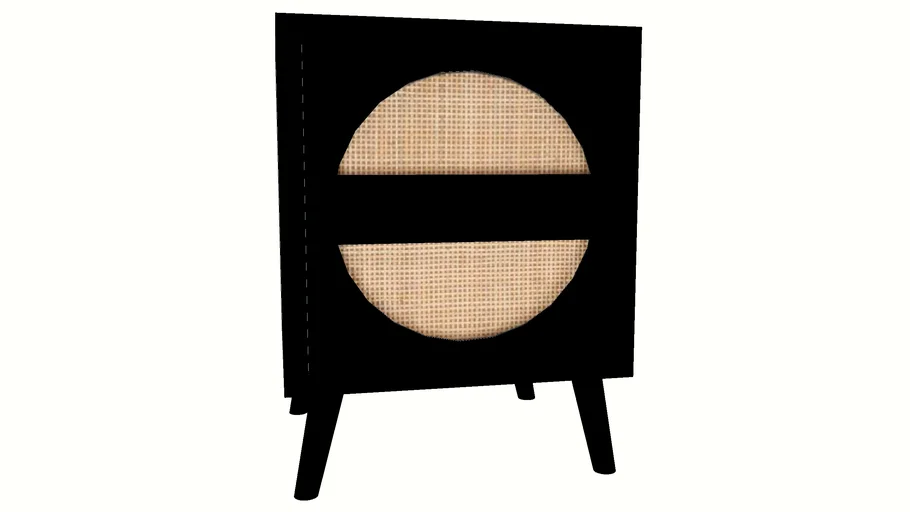 BLACK AND RATTAN NIGHTSTAND 3D Warehouse