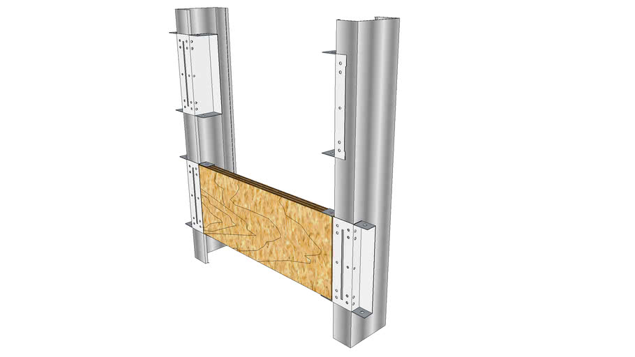 Plywood backing on metal studs 3D Warehouse