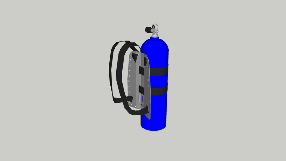 Scuba cylinder with backplate and shoulder straps 3D Warehouse