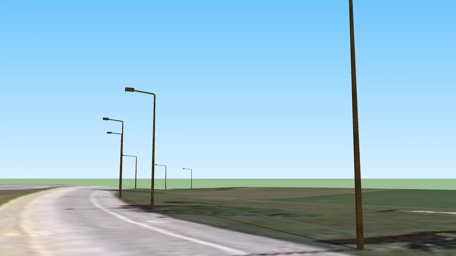 Street lights from Bessie Coleman Drive to Interstate 190 | 3D Warehouse