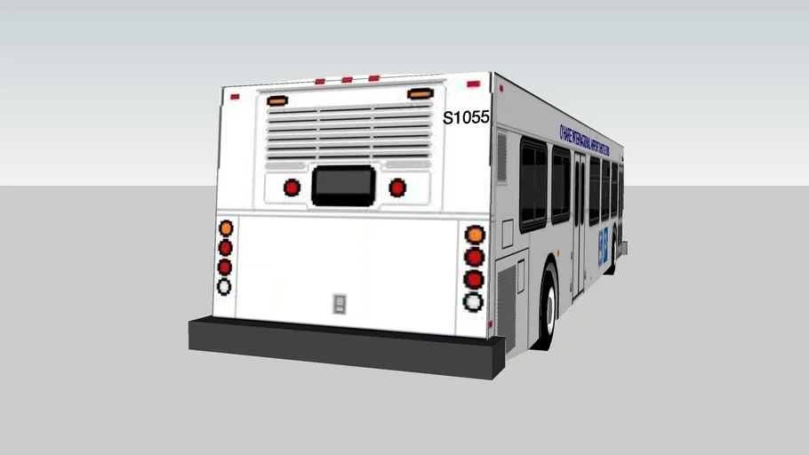 2004 New Flyer Industries D40LF Bus o'hare rental car shuttle bus 3D