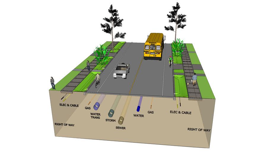 Utilities Sharing Right of Way 3D Warehouse