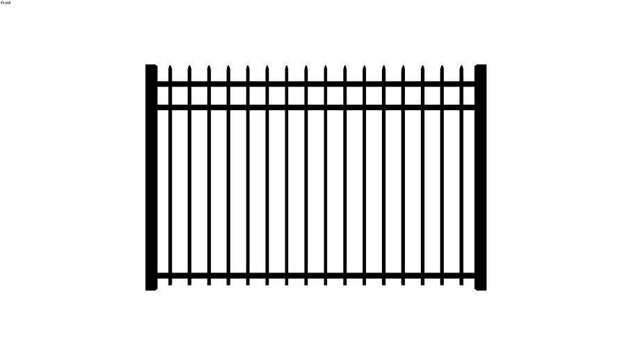 4' Ornamental Aluminum Fence Panel | 3D Warehouse