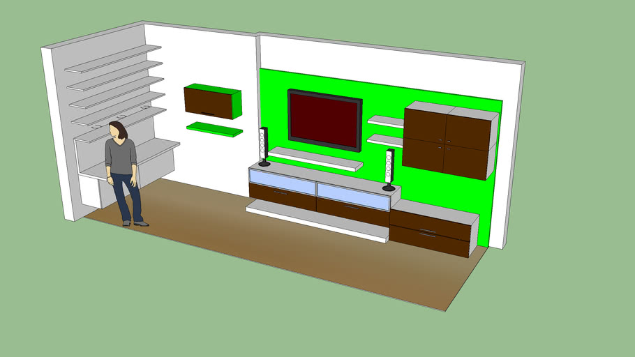 TV wall furniture set 3D Warehouse