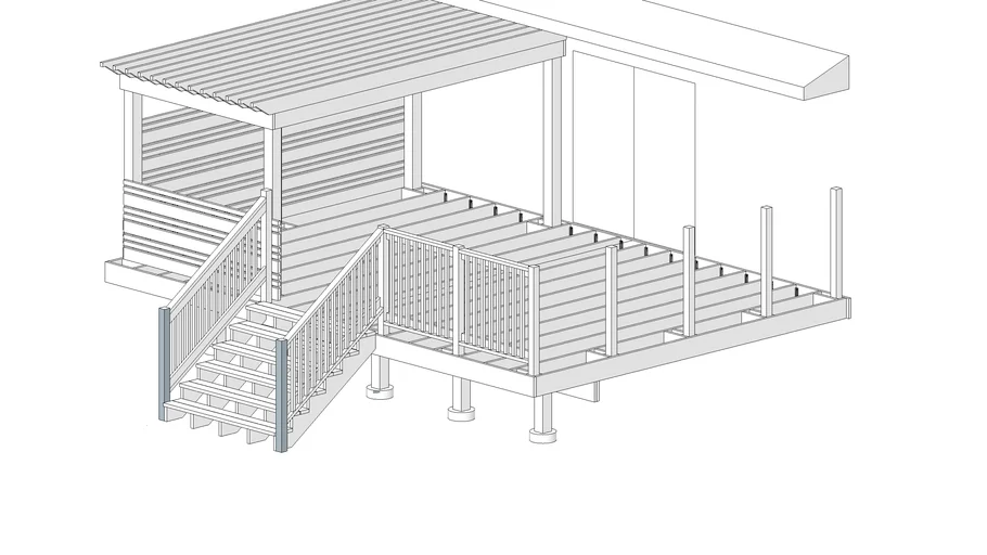 Deck With Pergola | 3D Warehouse