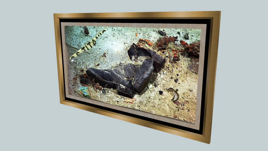 "TITANIC"... "Ocean Floor Relics"..  "Shoes"...  "1912 - 1985"