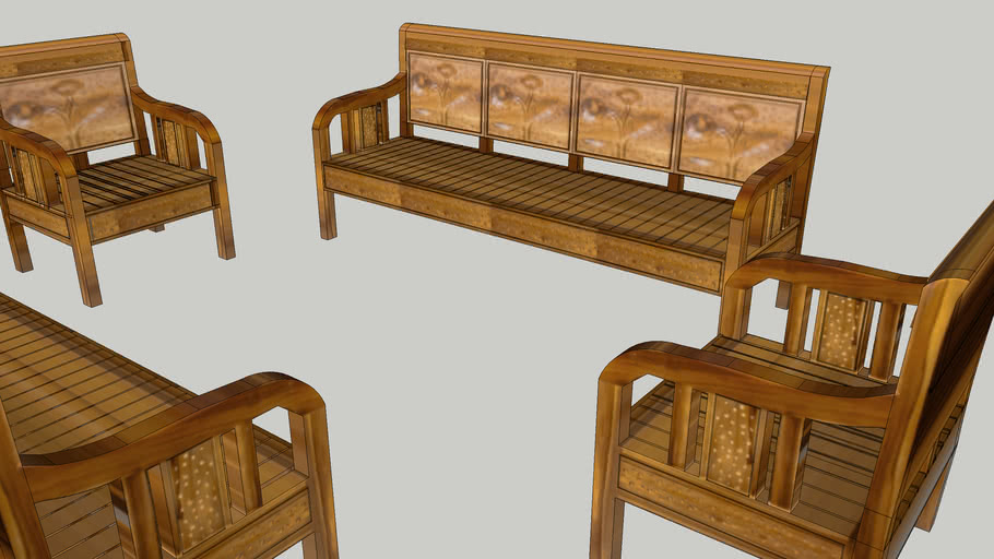 Wooden Sofa 3D Warehouse