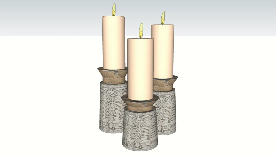 CARVED RUSTIC CANDLE HOLDERS