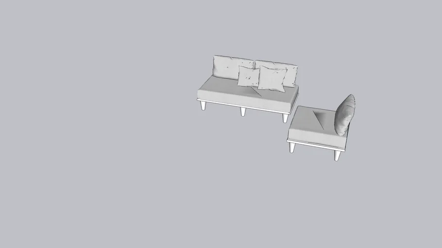 Baixa sofa CB2 3D Warehouse