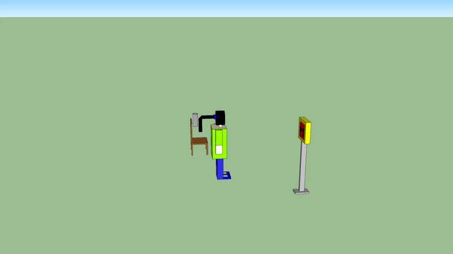 a person waiting for bus at bus stop 3D Warehouse