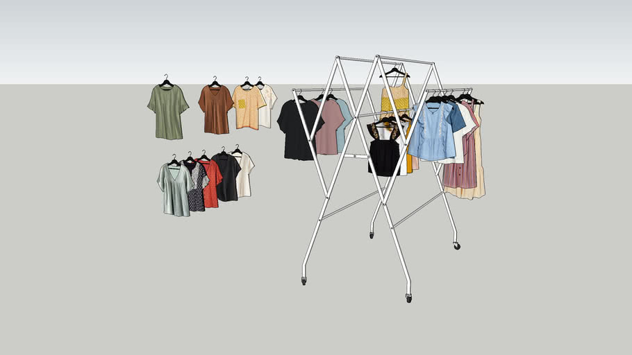 STAINLESS STEEL RACK & HANGING CLOTHES 3D Warehouse
