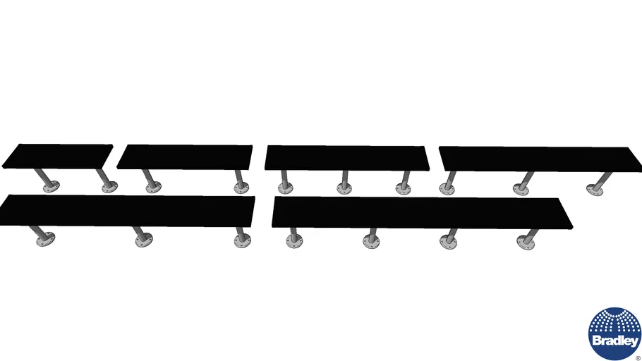 Lenox Pedestal Benches 12' Depth 3D Warehouse