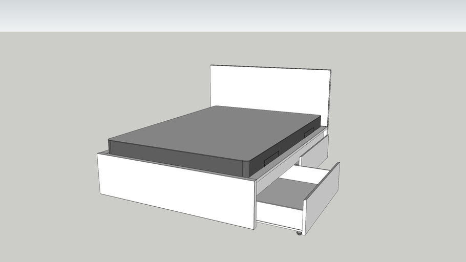 MALM Standard double bed with drawer boxes and HAMARVIK mattres #IKEA ...