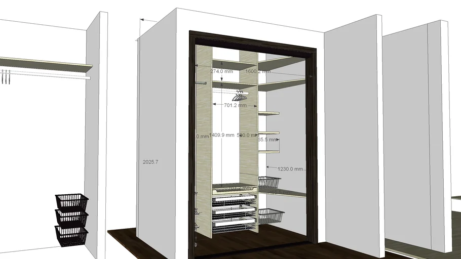 Шкаф купе в sketchup