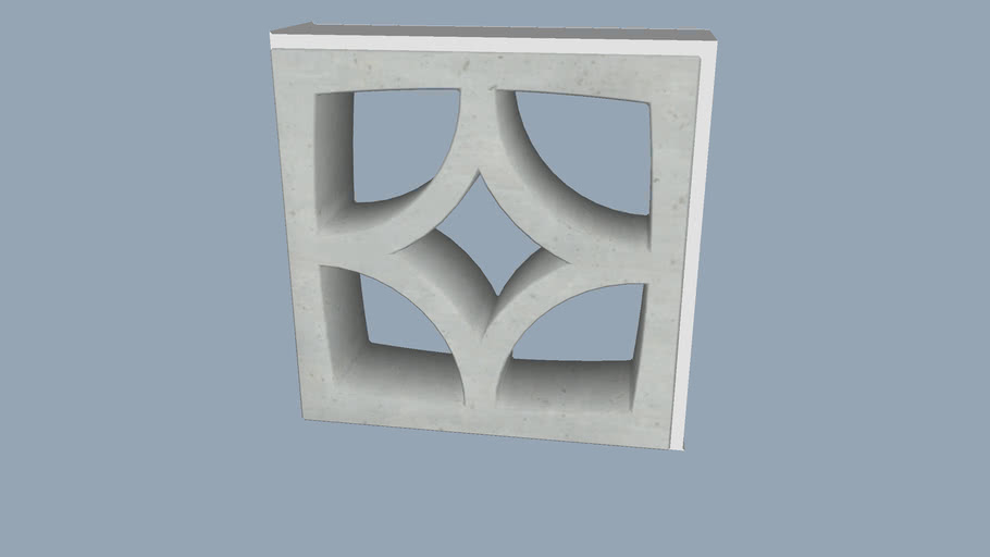 Concrete Screen Block & Grout_4x12x12_06 3D Warehouse