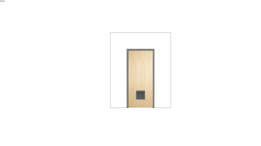 Louvered wood door (3’0” x 7’0”) in steel frame
