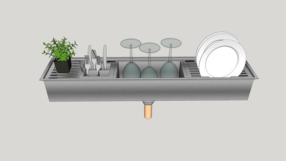 Trough type dish drainer 3D Warehouse