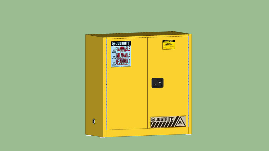 Safety First Series - Storage - Justrite Yellow Safety Flammables Cabinet - Type 1