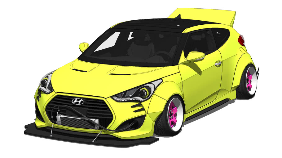 2012 Hyundai Veloster Turbo Wide Body Kit 3D Warehouse
