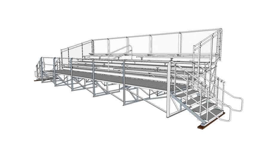 5 Row Elevated Bleachers Vantage Point Series (33ft) 3D Warehouse