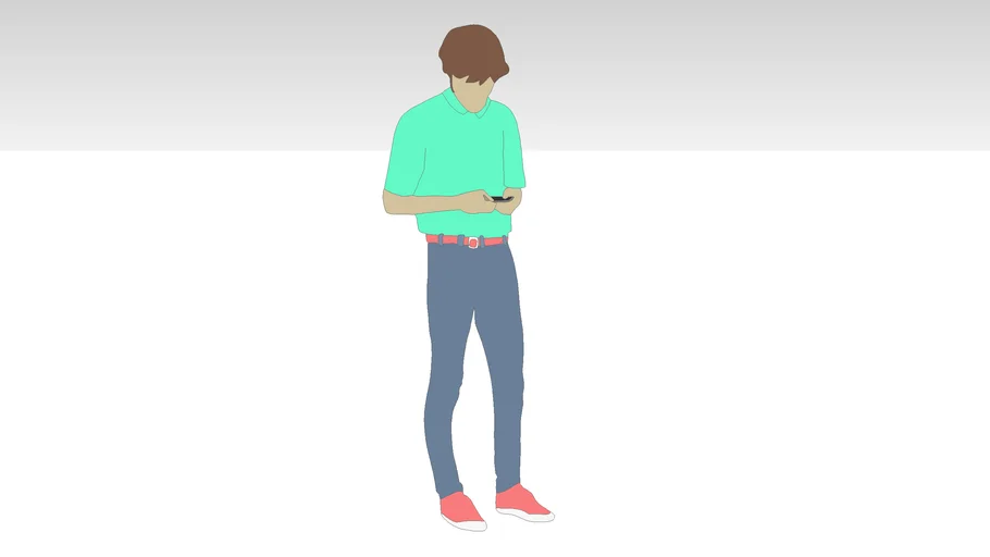 2d Person Looking At Phone 