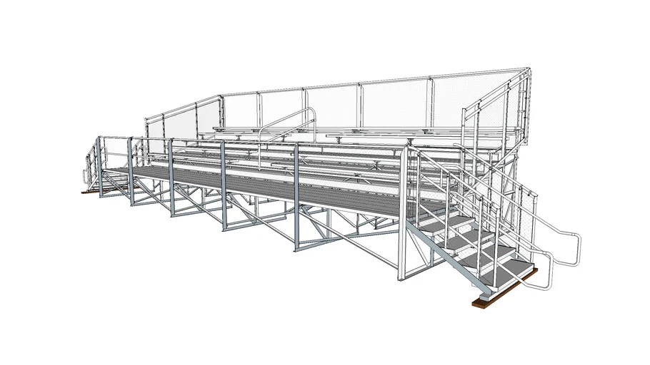 5 Row Elevated Bleachers - Vantage Point Series (33ft) | 3D Warehouse