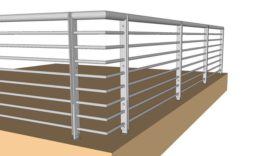 Steel Studio USA Commercial Horizontal Railing System Core Drill | 3D ...