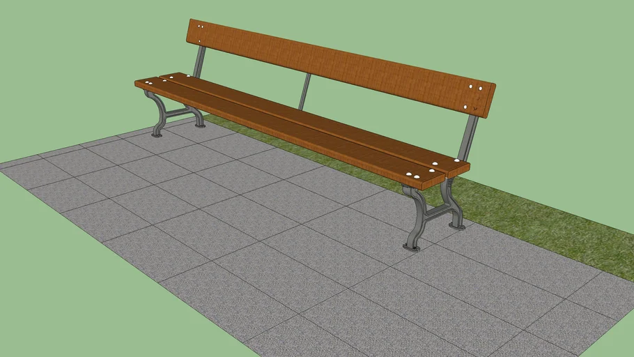 Urban bench located near the coast 3D Warehouse