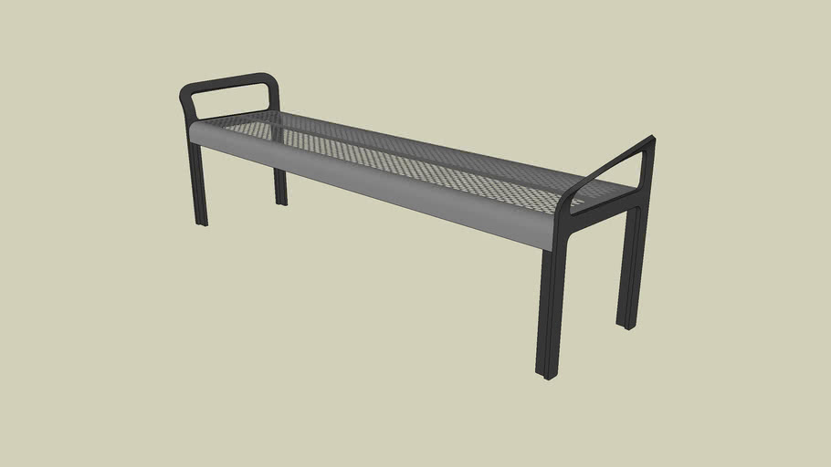 Forms+Surfaces Ratio Bench, backless, seat with powdercoat finish 3D