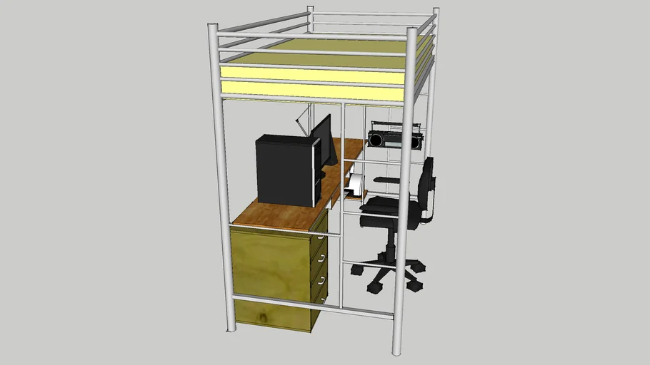 Loft Bed With Desk | 3D Warehouse