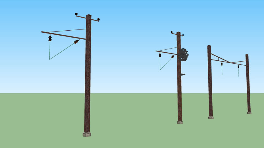 Pennsylvania Railroad Catenary Wire poles 3D Warehouse