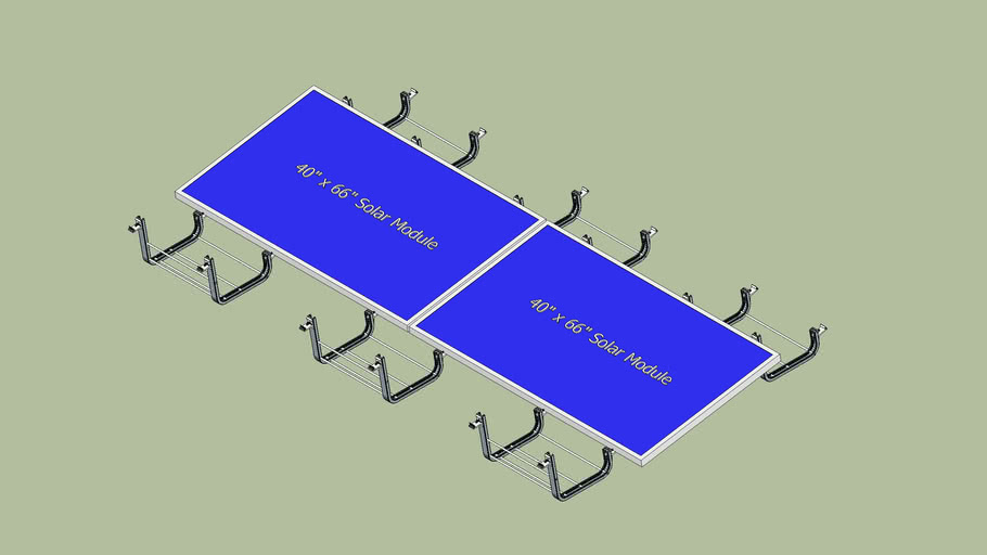 Unirac RM Layout Model_2 x 60 Cell Solar Modules | 3D Warehouse