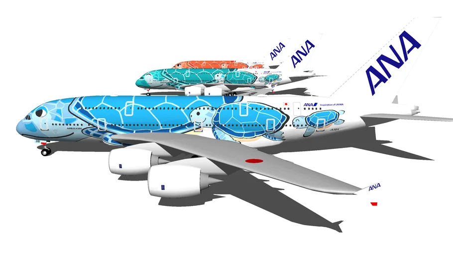 Ana Airbus A380 800 Flying Honu Special Livery 2019 Wi Fi Dome