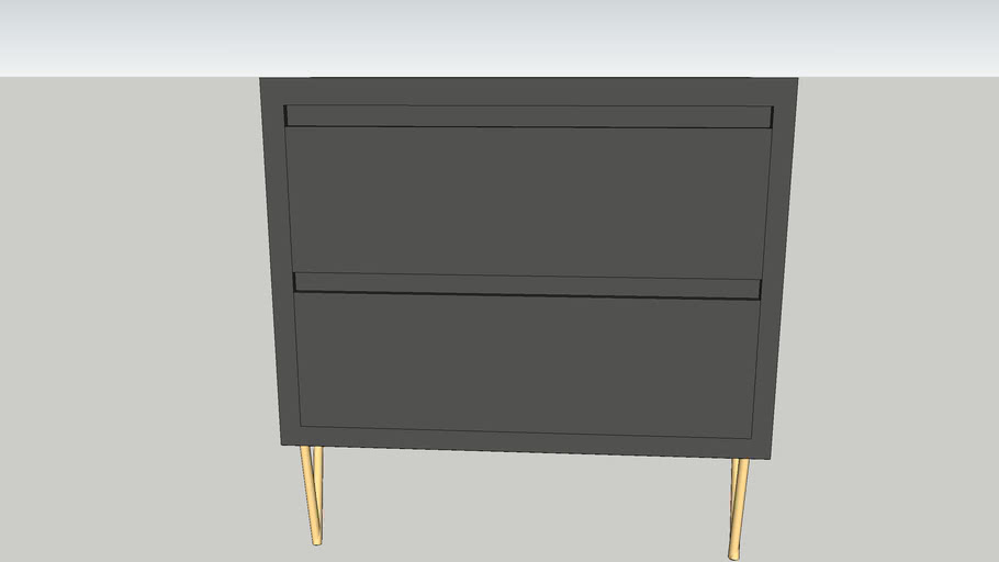 MADE ELONA BEDSIDE TABLE CHARCOAL & BRASS 3D Warehouse